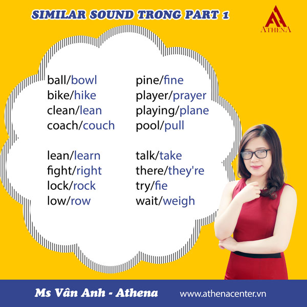 Những từ phát âm giống nhau trong part 1 toeic